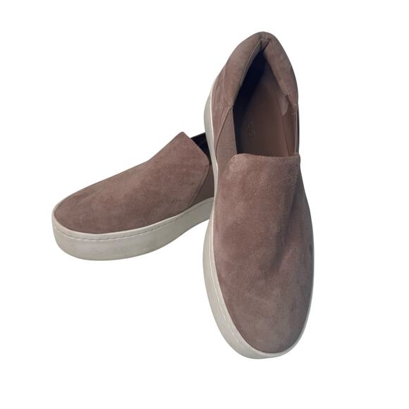 VINCE Womens Warren Suede Platform Casual Slip on Sneakers Hydrangea Size 6.5M - Picture 1 of 7